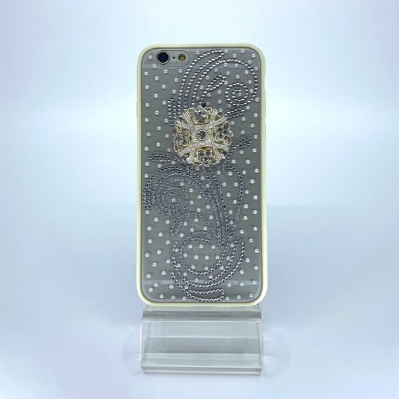 iPhone 6 TPU + PC case. Unique. Handmade. Silver, white rhinestones - Picture 1 of 1